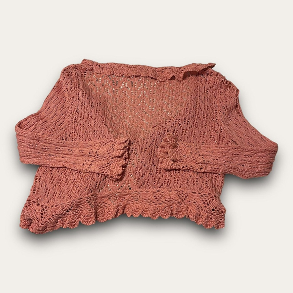 Y2K Pink Flyaway Cardigan Sweater Coquette Balletcore Intuitions Size Large - Picture 6 of 6